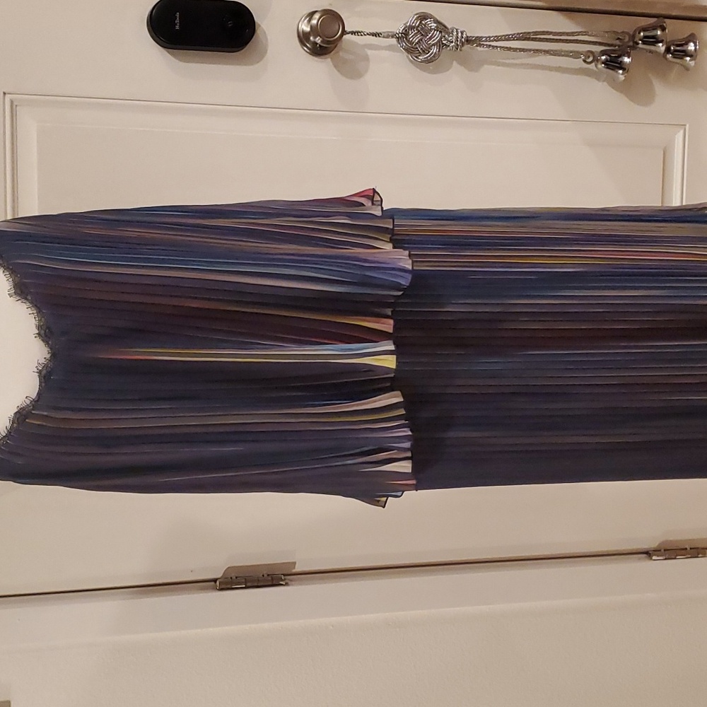 Pleated multi colored dress SZ L little white lies